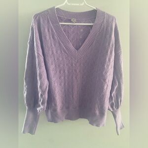 Tristan Lavender V-Neck Sweater